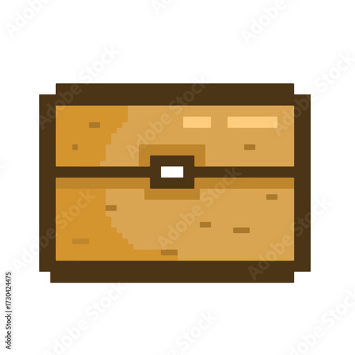 pixel art representation of a buried treasure chest. pixel art representation of a treasure chest, commonly used as an icon in digital contexts like video games or applications.