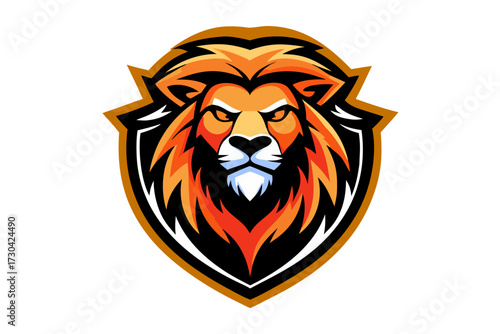 lion head vector : bold lion logo mascot emblem: fierce colorful team icon for sports branding