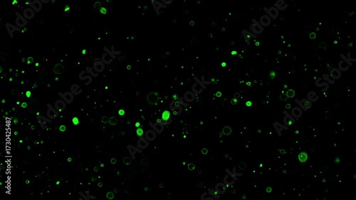 Green particle effects animation background stock video loop footage