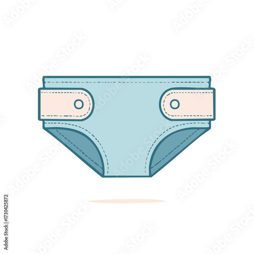 Cute blue baby cloth diaper with snap buttons for eco friendly infant care