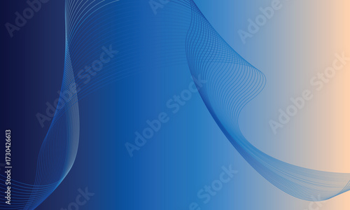Abstract flowing blue and white gradient background with smooth wavy lines and soft light