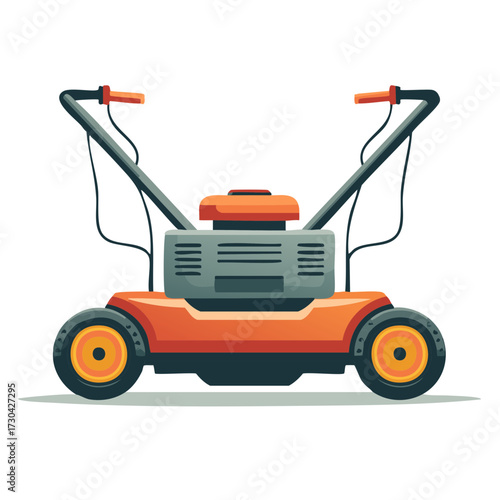 Orange Lawn Mower for Lawn Care and Garden Maintenance