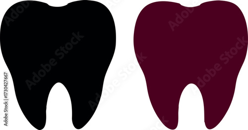 Human teeth vector illustration, Dental dentist icon, Molar health silhouette