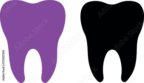Teeth icon vector, Dental dentist illustration, Molar care health design
