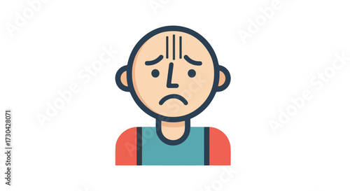 Expressing Emotional Distress: An Illustrated Depiction of Sadness and Discomfort on a Cartoon Character 67 characters
