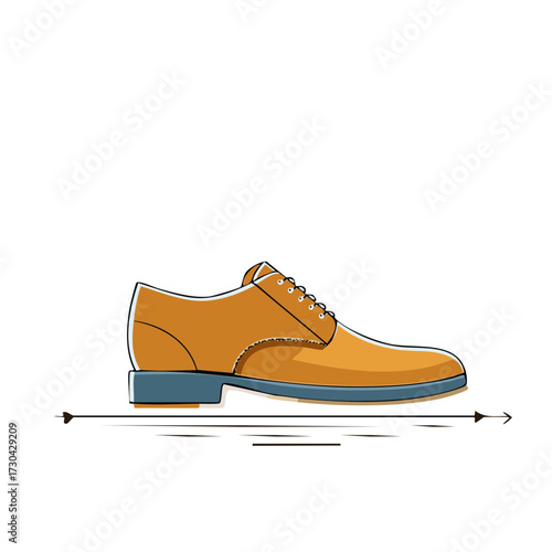 Vector illustration of a stylish formal shoe in a side view
