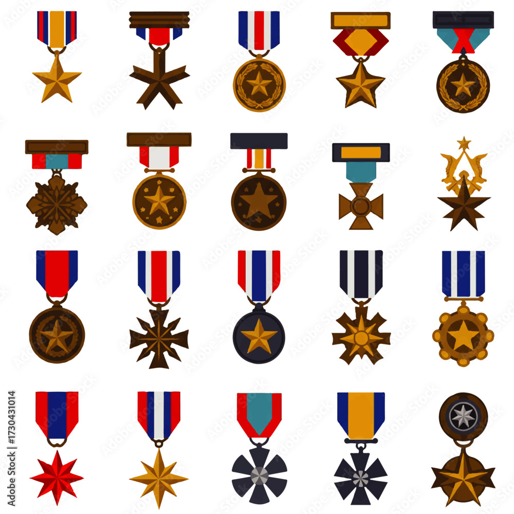 Fototapeta premium Collection of Military Medals and Awards.