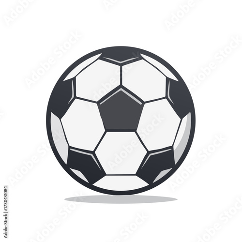 Classic black and white soccer ball illustration for sports and game design