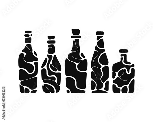 Abstract Decorative Bottle Vector Silhouette Collection