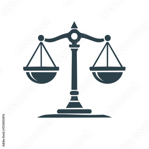 Justice Scales Balancing Fairness Legal Symbol Icon Graphic Illustration