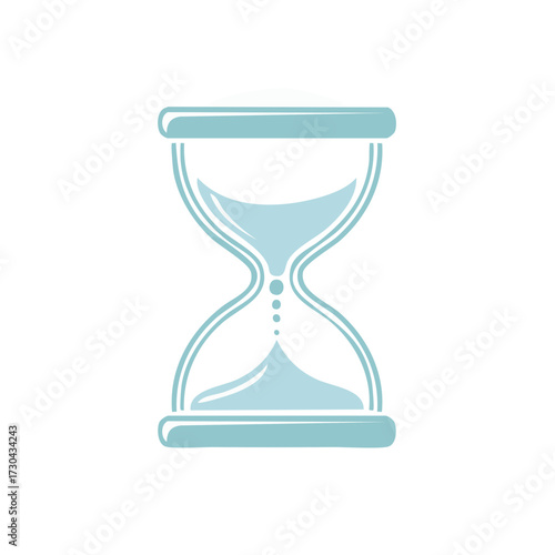 Iconic hourglass with flowing sand in a stylized, minimalist design