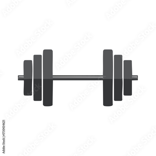 Barbell weightlifting equipment graphic illustration for gym fitness and strength training