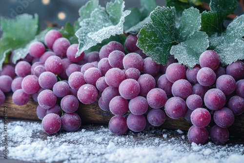 Snow-covered grapes.
