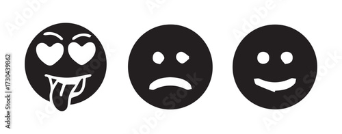 set of black and white masks