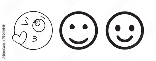 Negative Emotion Icons Set in Black and White