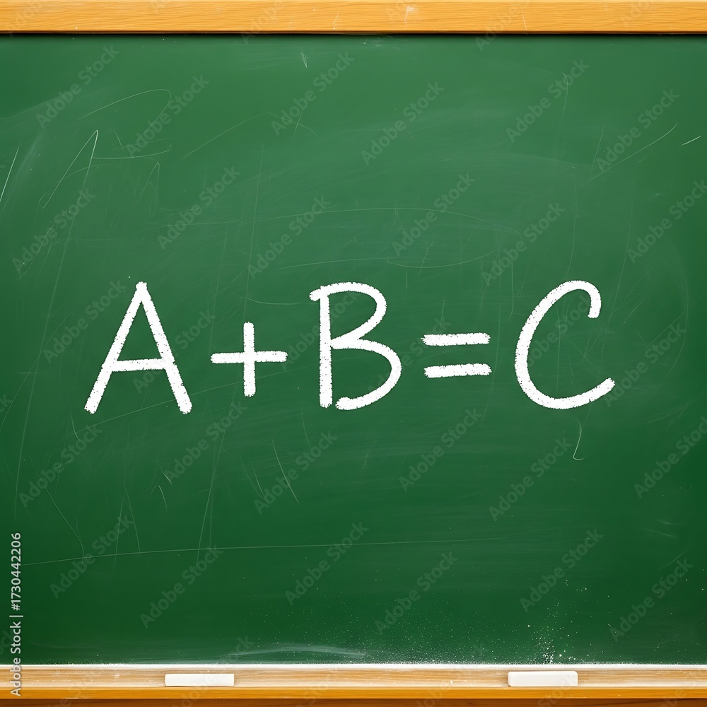 Obraz premium Simple Math Equation on a Chalkboard.