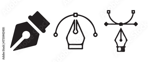 Creative Digital Pen Tool Symbols Isolated
