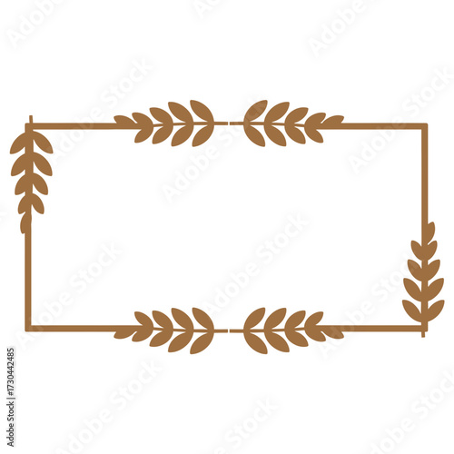 Brown Leaf Top and Bottom Frame