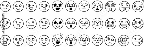 Diverse Emoticons A Collection of Expressive Facial Expressions