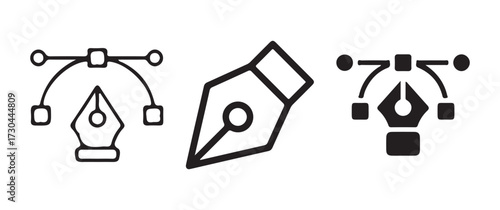 Abstract Pen Tool Nib for Vector Graphics