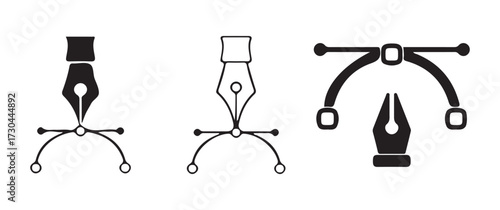 Black Pen Nib Icon for Graphic Artwork