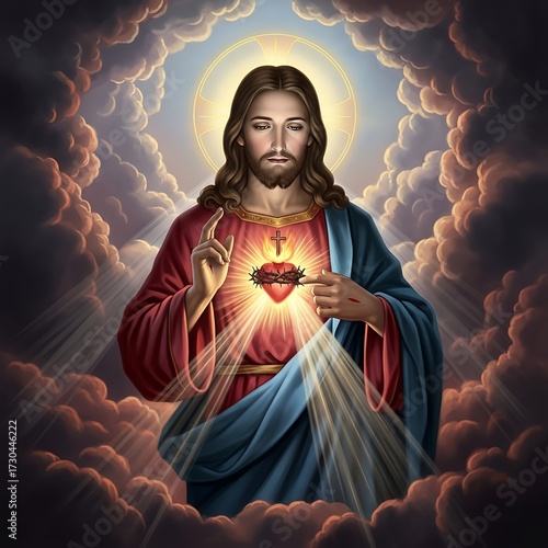 Jesus Christ Sacred Heart Image.