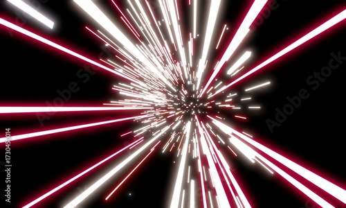 Zoom, black background, glowing technology lines, abstract, lines, 3D illustration