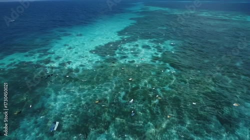 Wallpaper Mural Ocean Pollution, Trash in Turquoise Water Torontodigital.ca