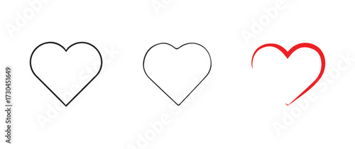 Set of Heart Icons in Different Styles