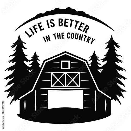 A barn nestled in nature, declaring that life is better in the country
