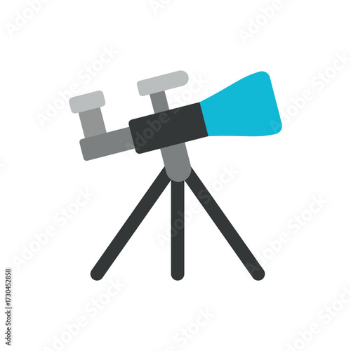 Telescope icon in vibrant color for stargazing, night sky, and cosmic visuals.