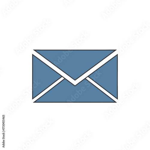 Simple blue mail envelope icon for correspondence.