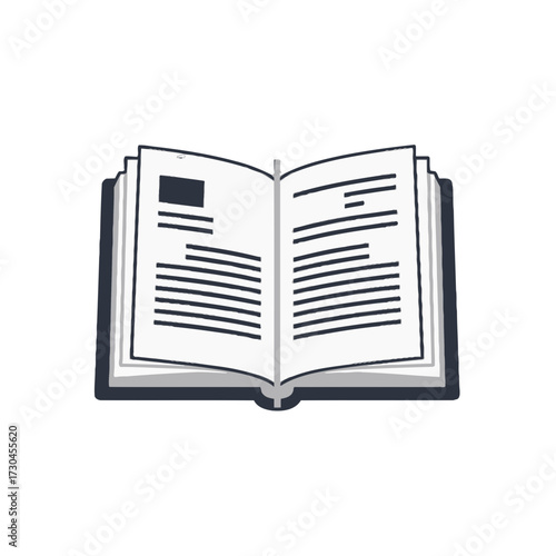 Open Book with Text and Image: A Symbol of Knowledge and Learning.