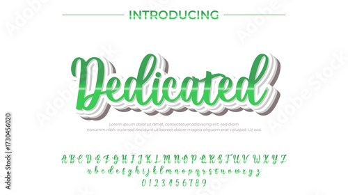 Dedicated - Elegant 3D Script Font with Handwritten Style for Modern Typography and Branding