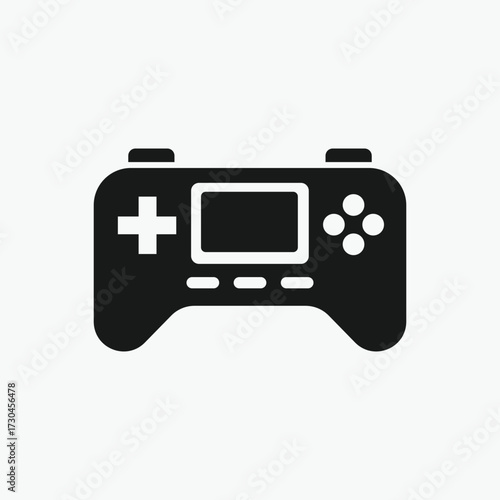 Joypad Game Controller Silhouette on White Background