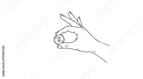 Hand gesture ok sign with coin finger pinch positive approval communication symbol clean vector