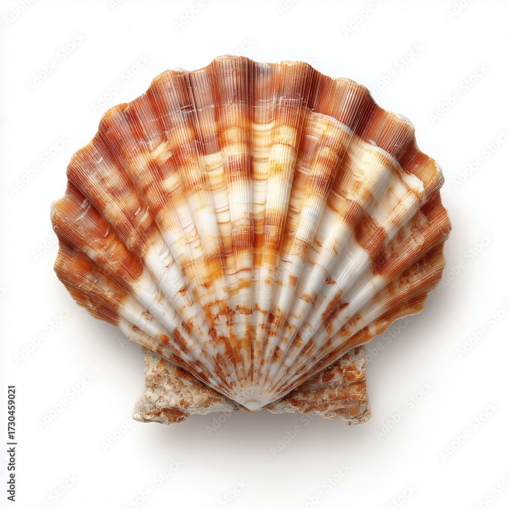 Fototapeta premium Beautiful seashell isolated on white background cut out png