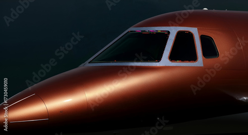 Wallpaper Mural Close-up of an airplane's cockpit window and shiny orange fuselage Torontodigital.ca