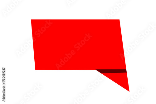 Free Download Red folded paper style speech bubble shape for chat, message, comment, banner, label, infographic, and modern graphic design element - GFXLoad