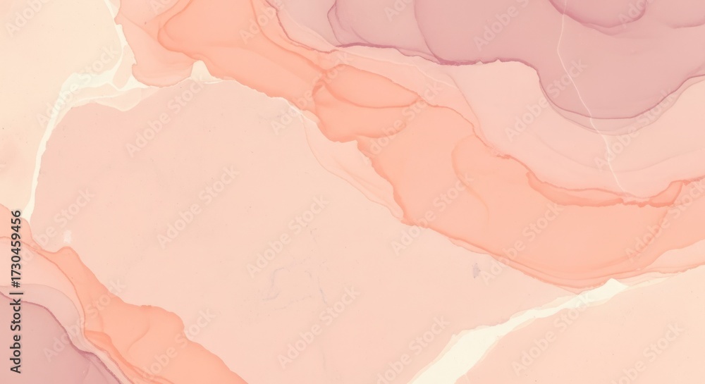 Fototapeta premium Abstract fluid art with pastel shades of pink and peach, creating a soft, flowing texture.