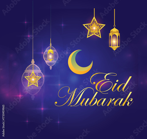 Eid Mubarak Islamic greetings background