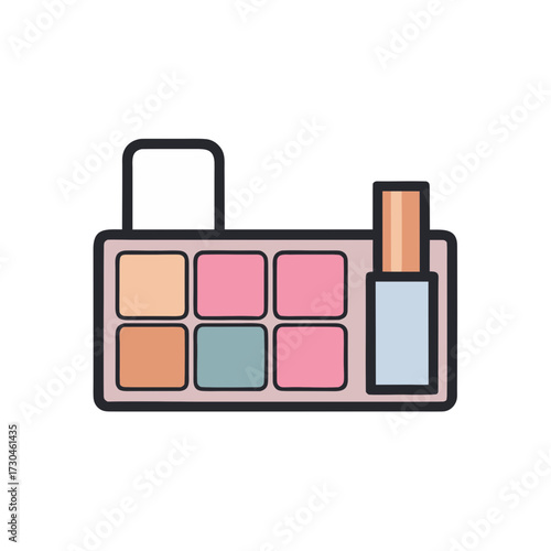 Elegant pastel makeup icon set vector illustration scalable flat design for beauty and cosmetics graphics