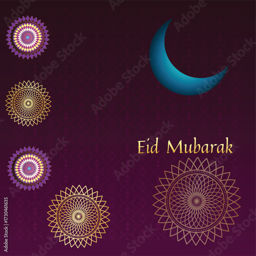 Eid Mubarak Islamic greetings background