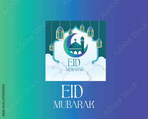 Eid Mubarak Islamic greetings background