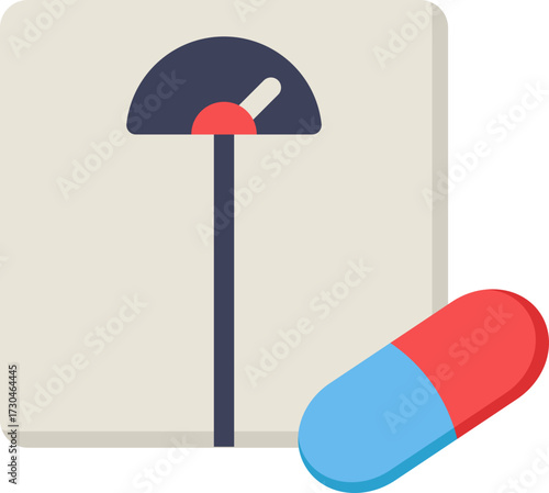 Weight Loss Supplement Flat Icon