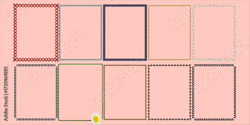 Set of page borders and frames