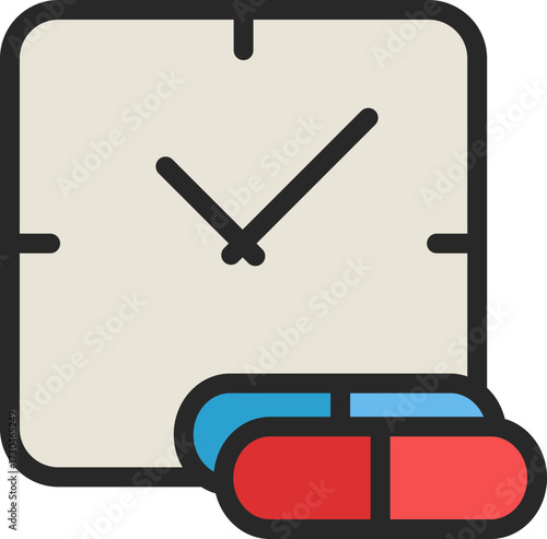 Time Release Supplement Filled Line Icon