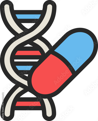 DNA Supplement Filled Line Icon