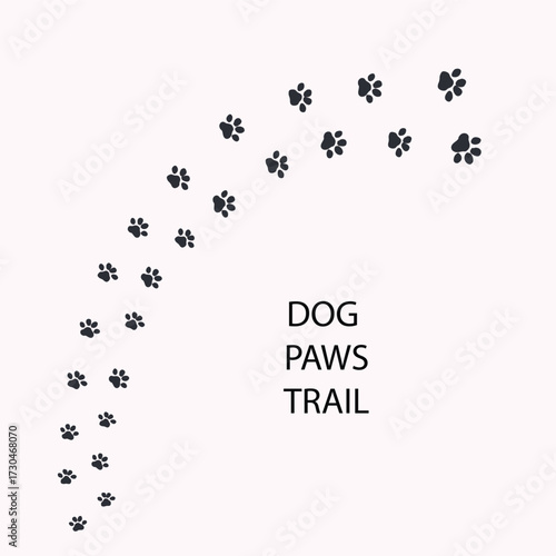 Dog Paws trail vector set
