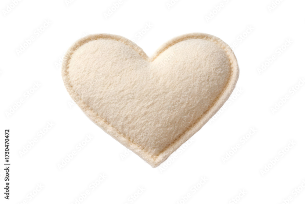 Fototapeta premium Soft beige textured heart shape isolated on transparent background